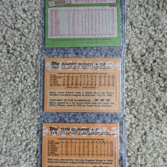 Vtg. Baseball Cards Nolan Ryan Barry Bonds & Glavine Rookie - Picture 5 of 5